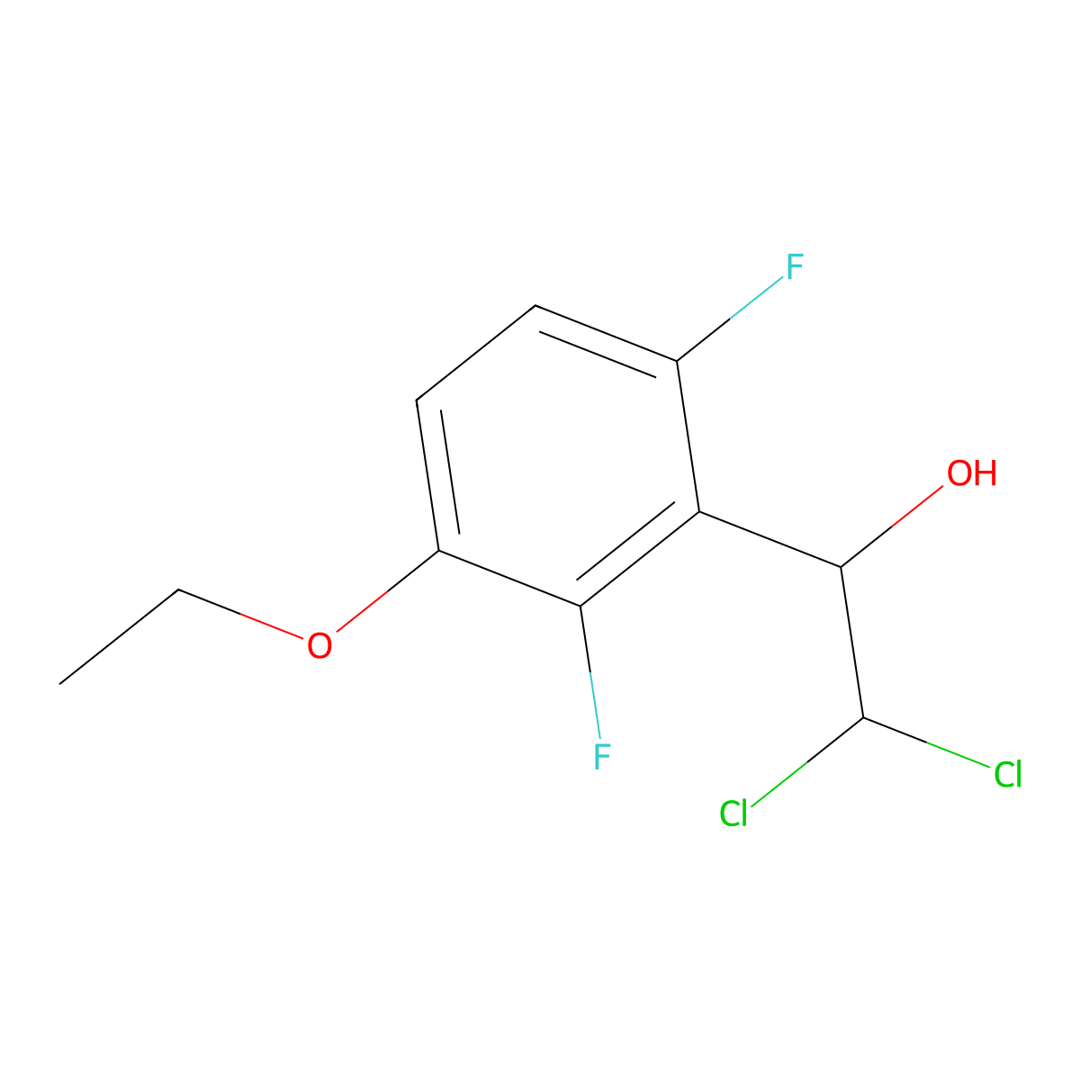 2,2-Dichloro-1-(3-ethoxy-2,6-difluorophenyl)ethanol molecular structure, CAS 2755722-71-3