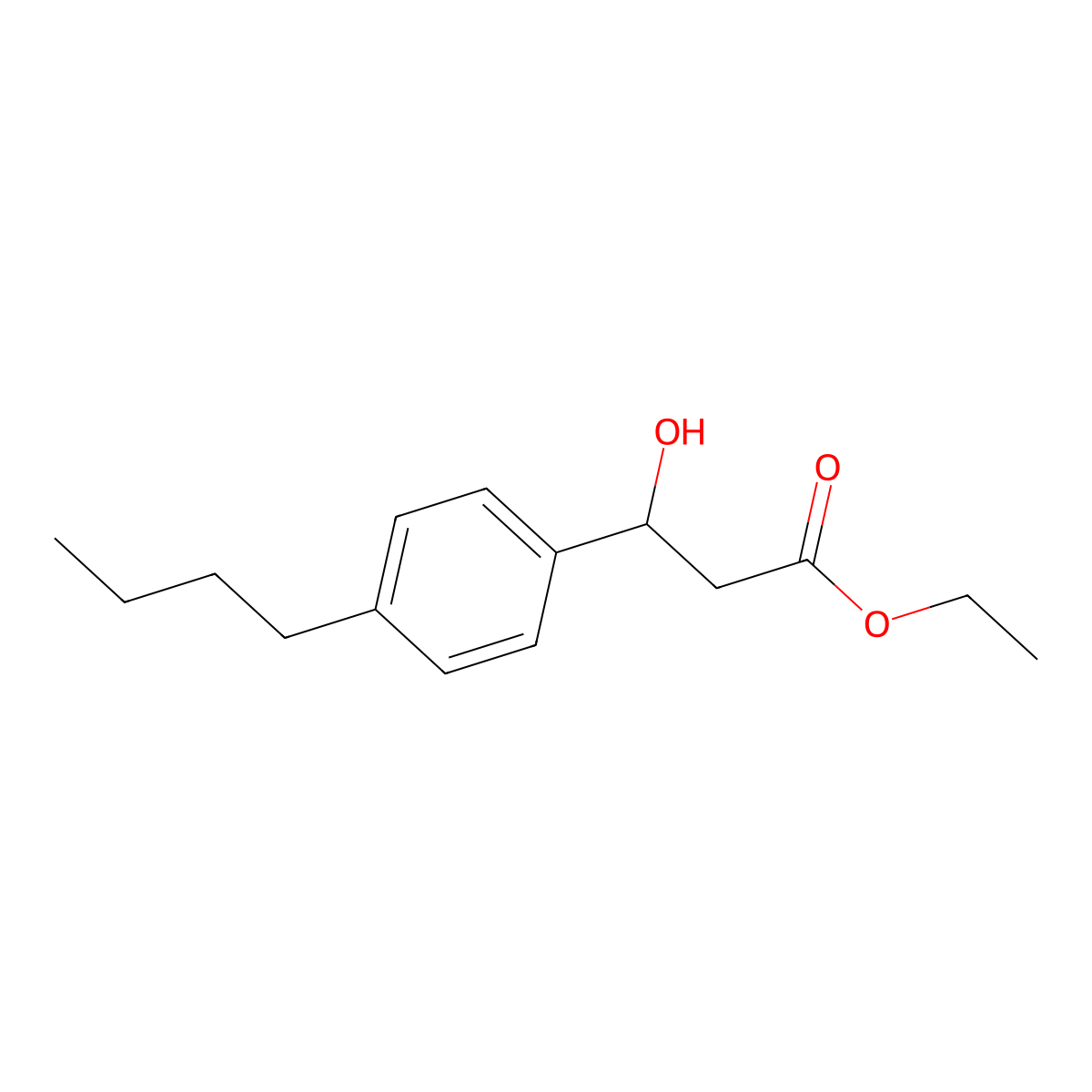 Ethyl 3-(4-butylphenyl)-3-hydroxypropanoate molecular structure, CAS 2755722-72-4