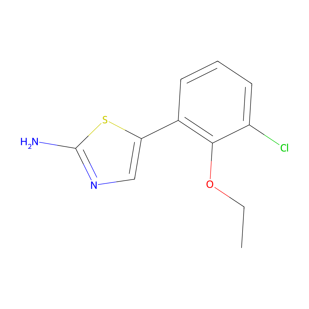 5-(3-Chloro-2-ethoxyphenyl)thiazol-2-amine molecular structure, CAS 2755722-73-5