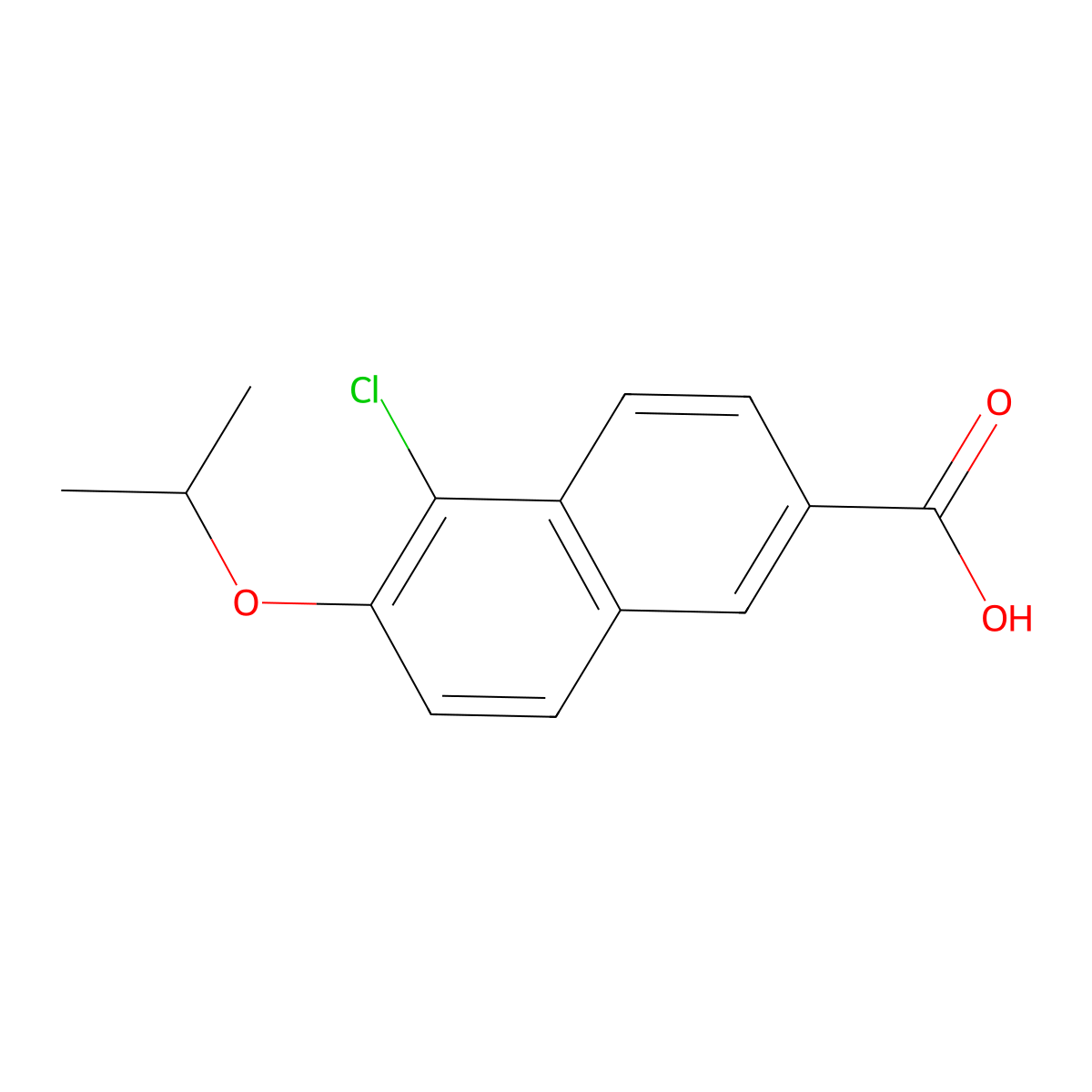5-Chloro-6-isopropoxy-2-naphthoic acid molecular structure, CAS 2755722-75-7