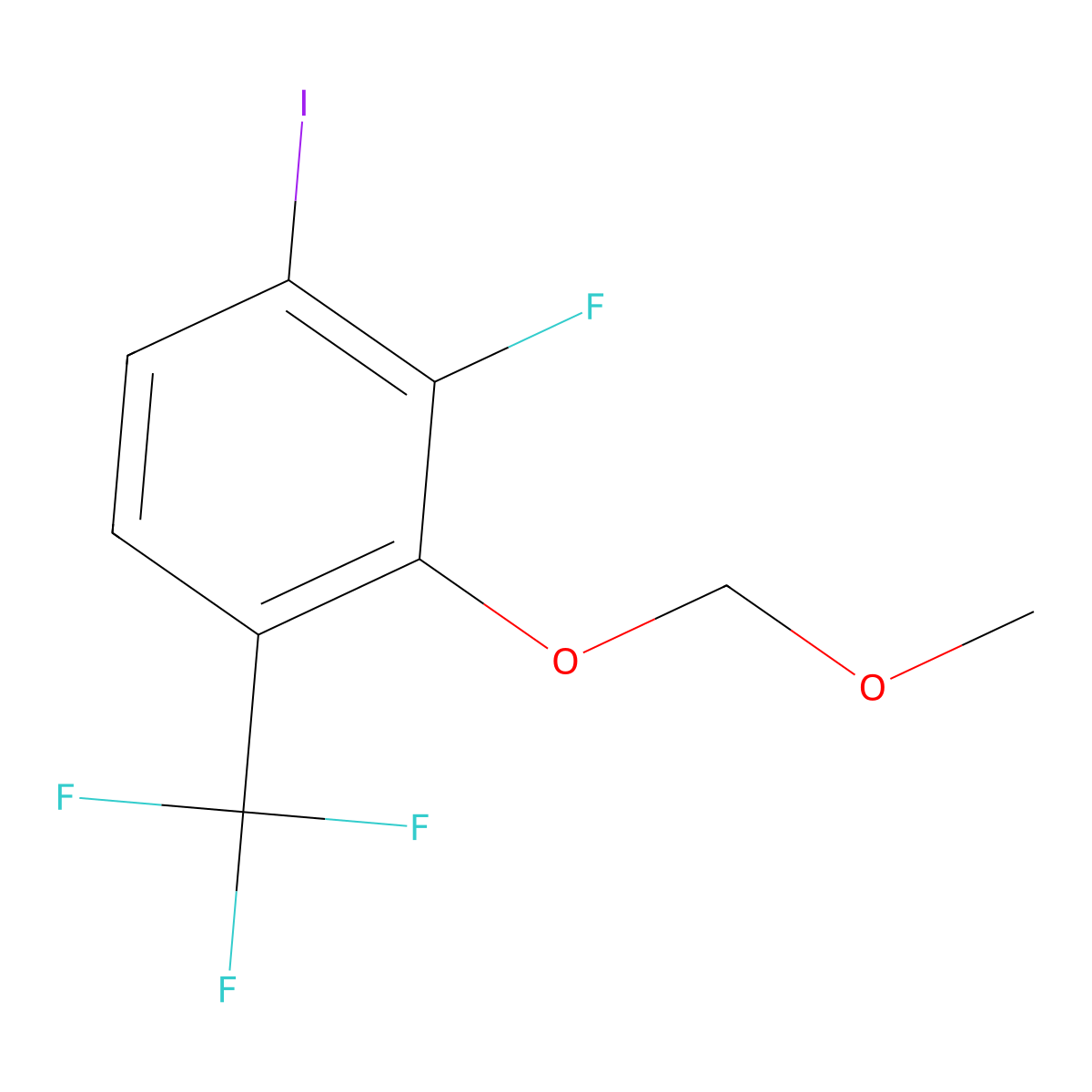 2-Fluoro-1-iodo-3-(methoxymethoxy)-4-(trifluoromethyl)benzene molecular structure, CAS 2755722-76-8