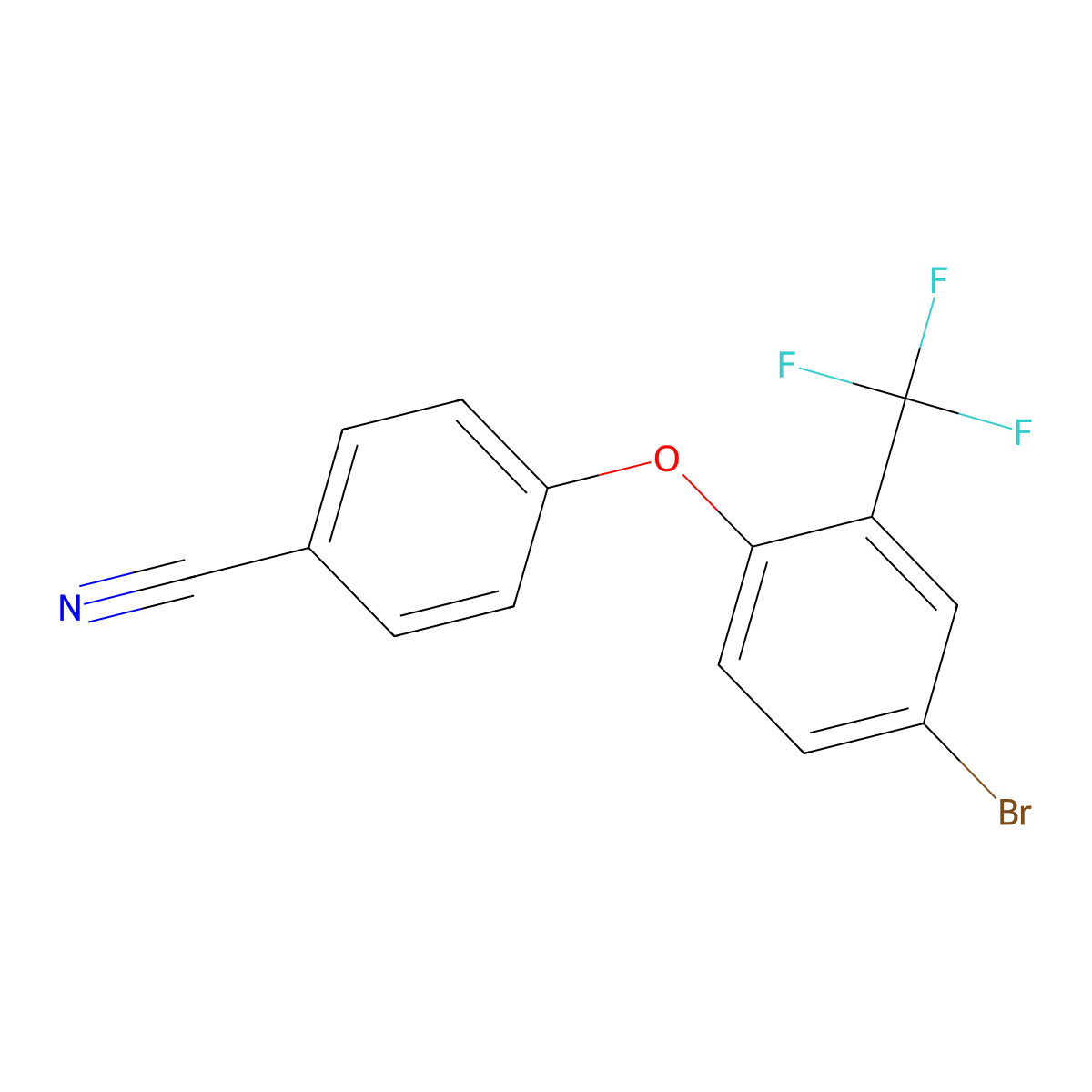 4-(4-Bromo-2-(trifluoromethyl)phenoxy)benzonitrile molecular structure, CAS 2755722-85-9
