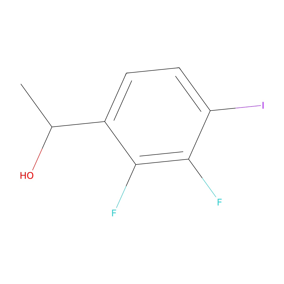 1-(2,3-Difluoro-4-iodophenyl)ethanol molecular structure, CAS 2755722-90-6