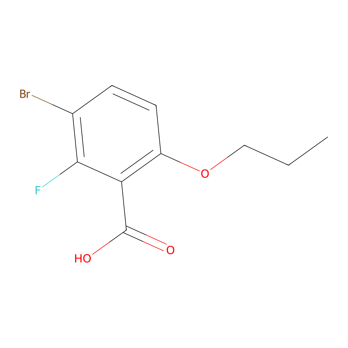 3-Bromo-2-fluoro-6-propoxybenzoic acid molecular structure, CAS 2755722-91-7