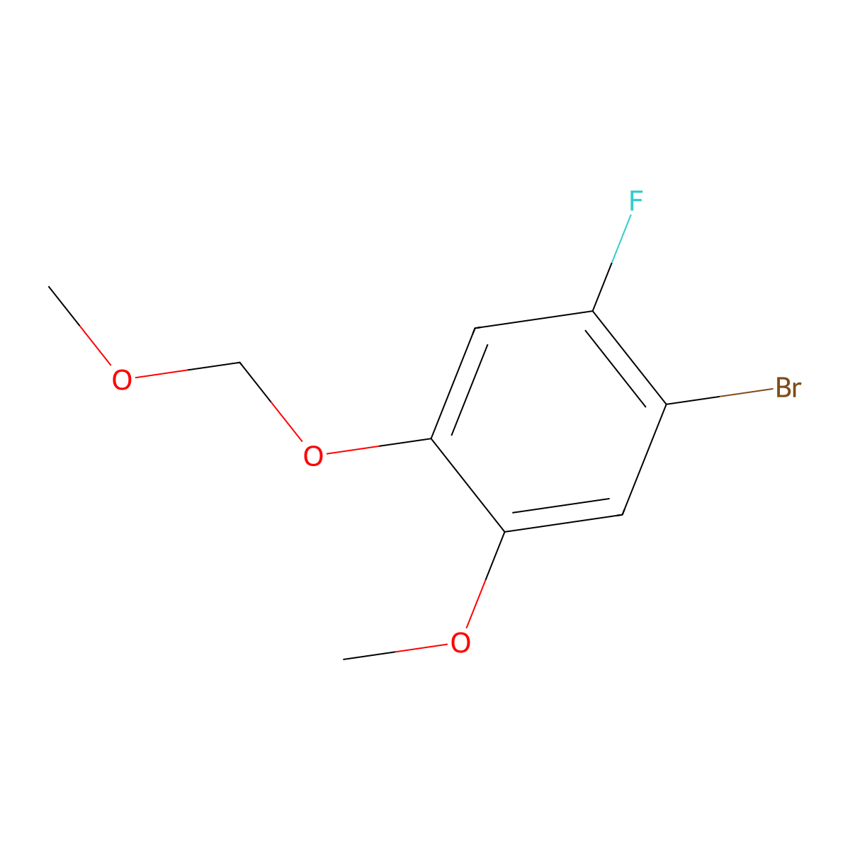 1-Bromo-2-fluoro-5-methoxy-4-(methoxymethoxy)benzene molecular structure, CAS 2755722-96-2