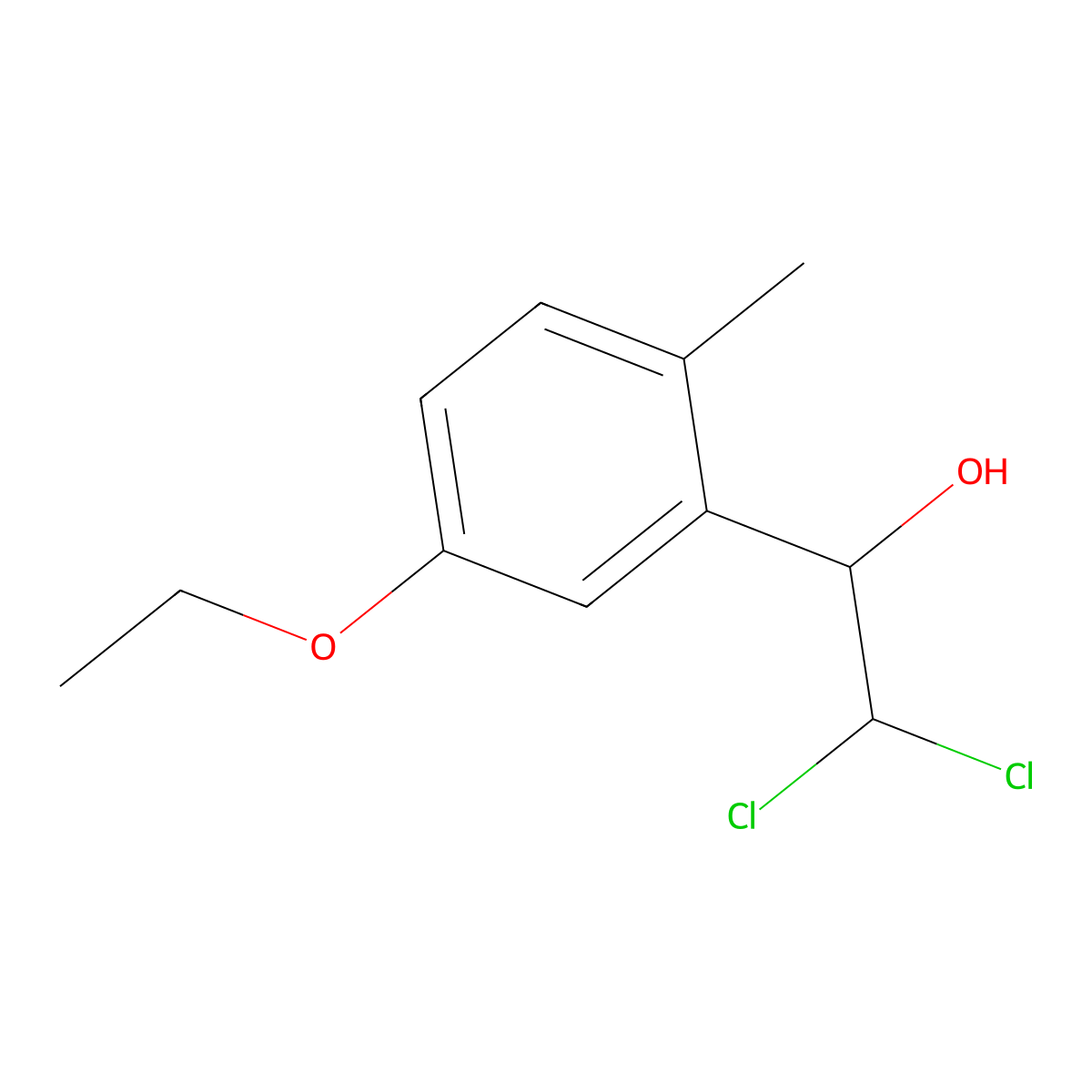 2,2-Dichloro-1-(5-ethoxy-2-methylphenyl)ethanol molecular structure, CAS 2755723-01-2