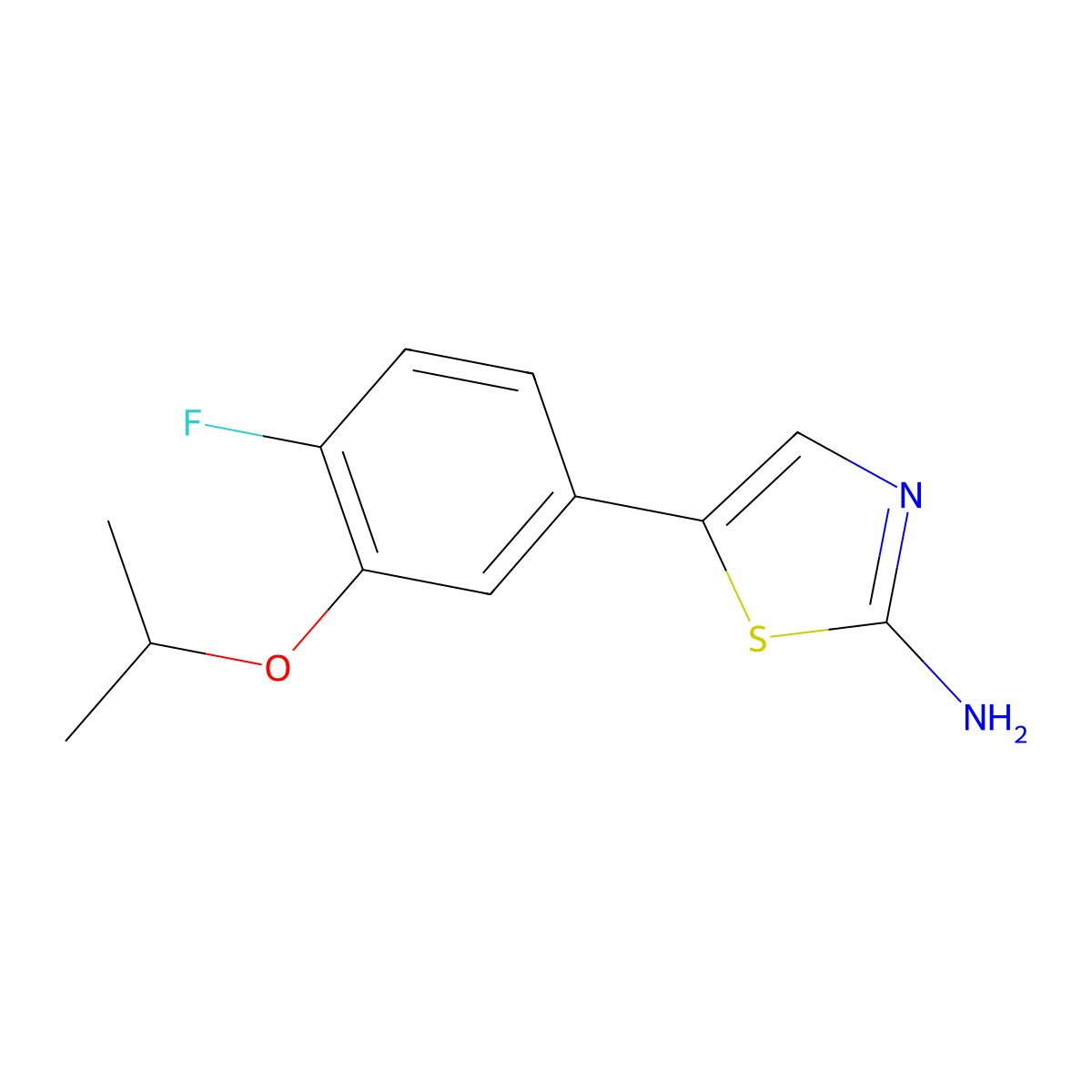 5-(4-Fluoro-3-isopropoxyphenyl)thiazol-2-amine molecular structure, CAS 2755723-08-9