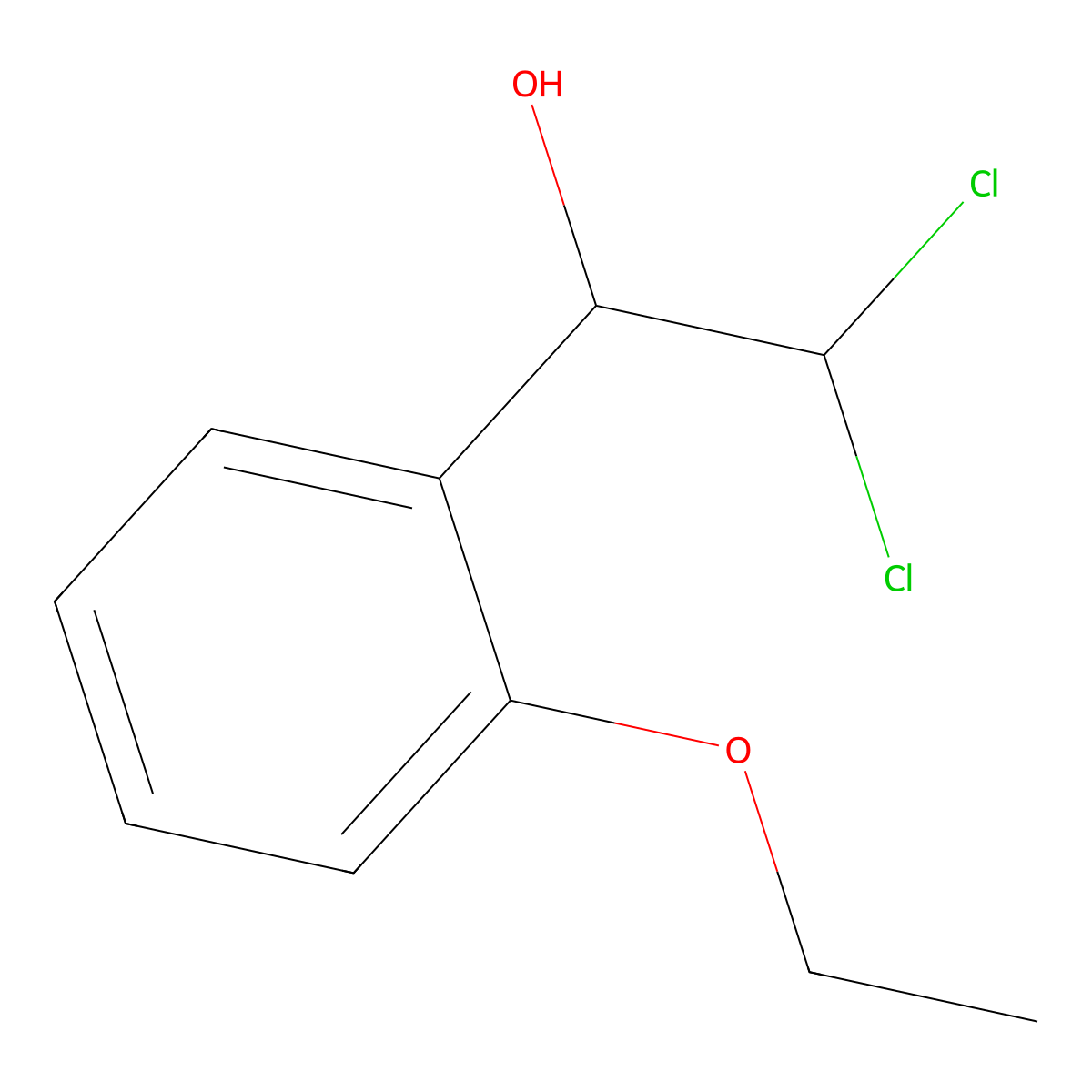 2,2-Dichloro-1-(2-ethoxyphenyl)ethanol molecular structure, CAS 2755723-09-0