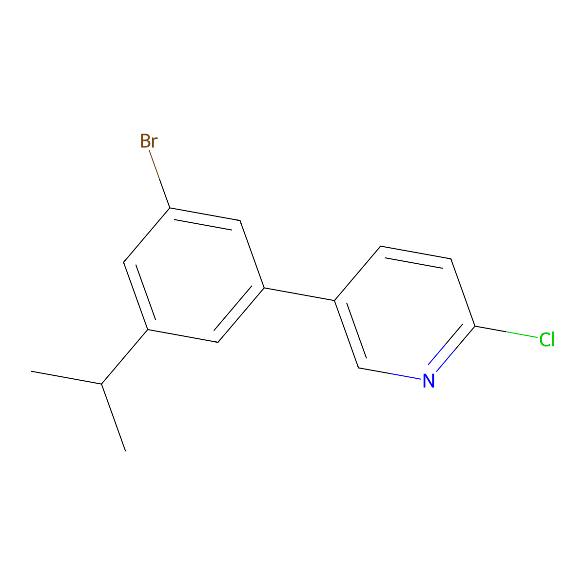 5-(3-Bromo-5-isopropylphenyl)-2-chloropyridine molecular structure, CAS 2755723-13-6