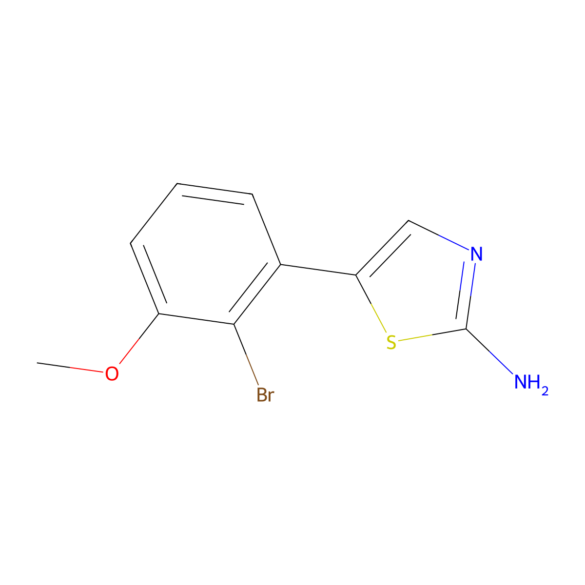 5-(2-Bromo-3-methoxyphenyl)thiazol-2-amine molecular structure, CAS 2755723-14-7