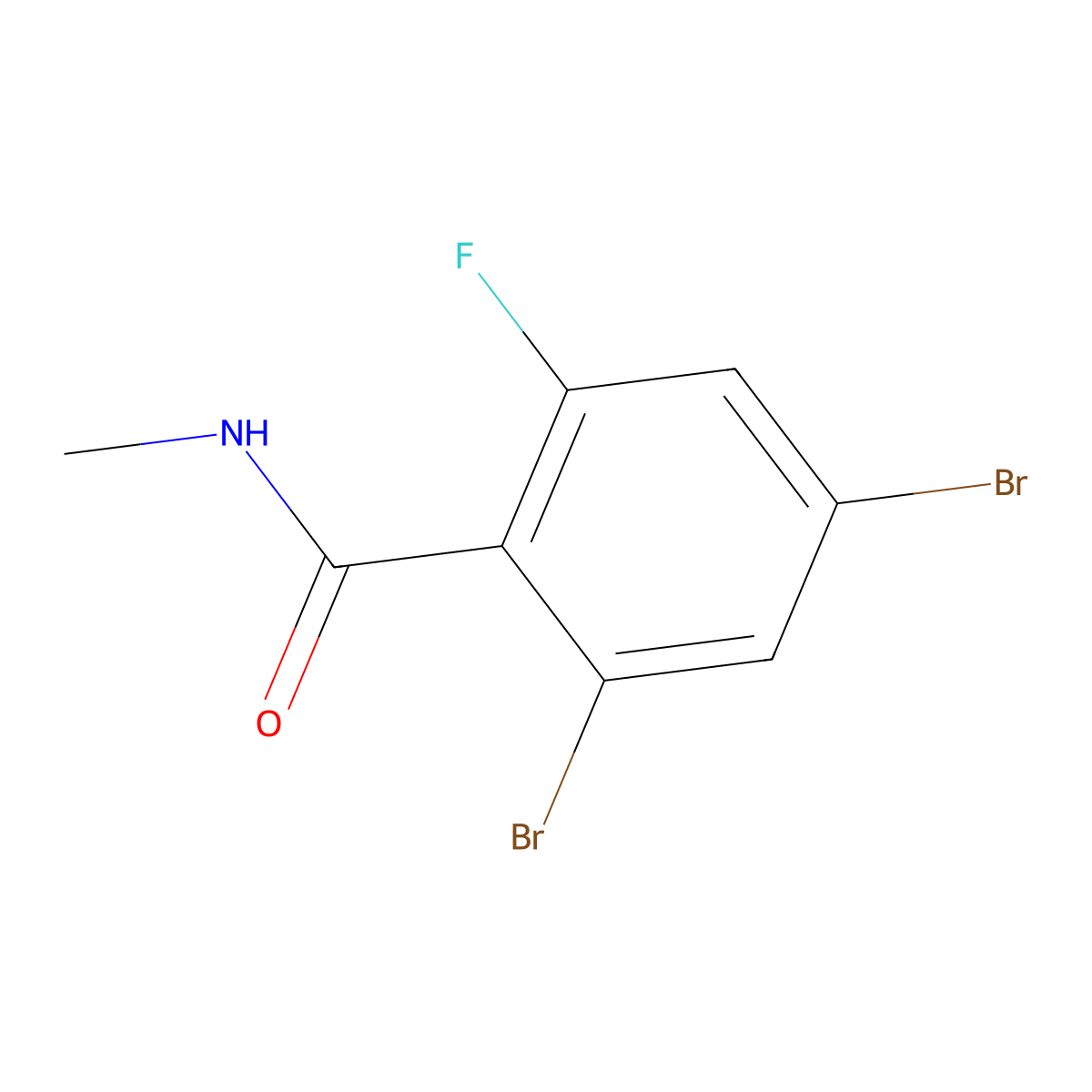 2,4-Dibromo-6-fluoro-N-methylbenzamide molecular structure, CAS 2755723-18-1
