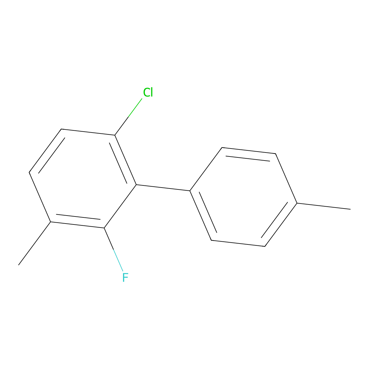 6-Chloro-2-fluoro-3,4'-dimethyl-1,1'-biphenyl molecular structure, CAS 2755723-22-7