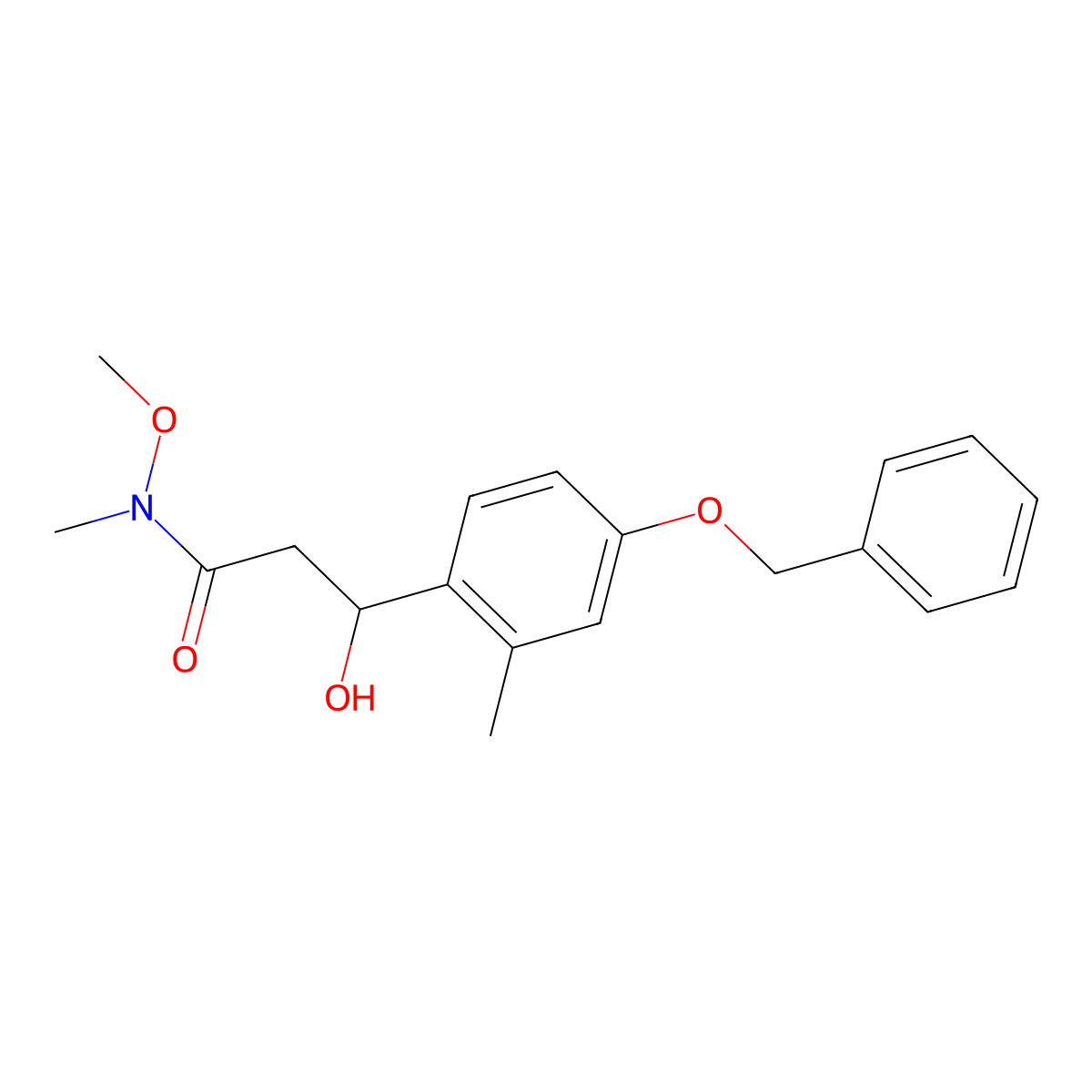 3-(4-(Benzyloxy)-2-methylphenyl)-3-hydroxy-N-methoxy-N-methylpropanamide molecular structure, CAS 2755723-24-9