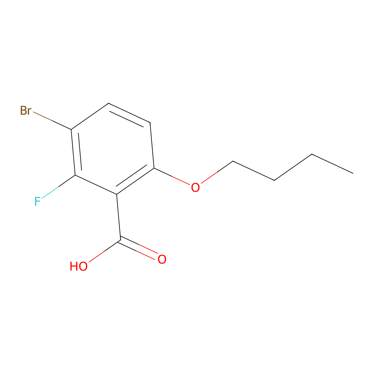 3-Bromo-6-butoxy-2-fluorobenzoic acid molecular structure, CAS 2755723-27-2