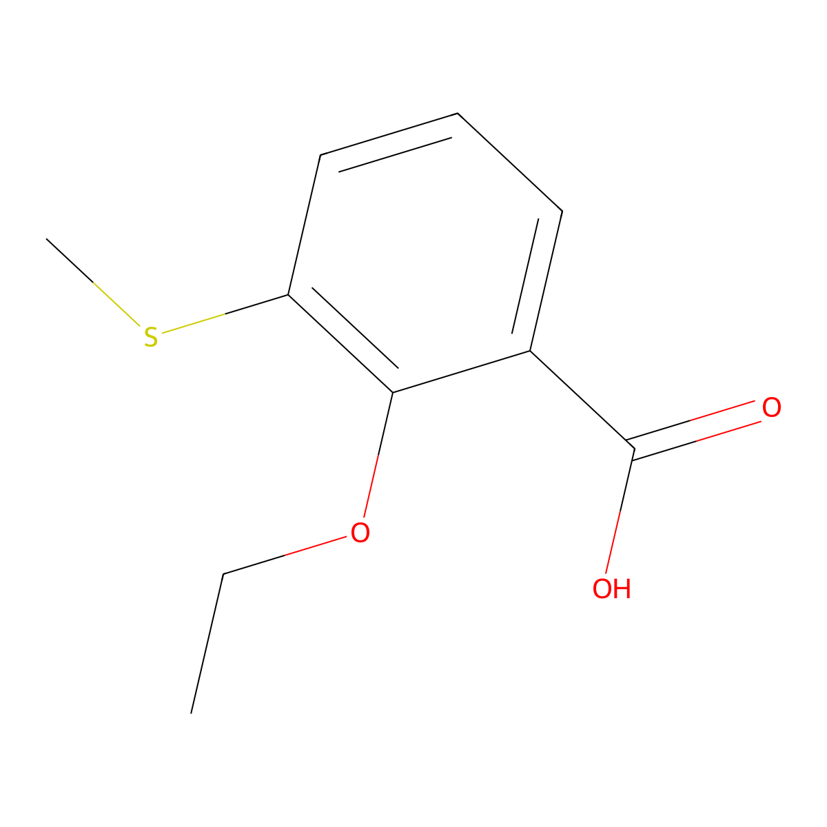 2-Ethoxy-3-(methylthio)benzoic acid molecular structure, CAS 2755723-29-4