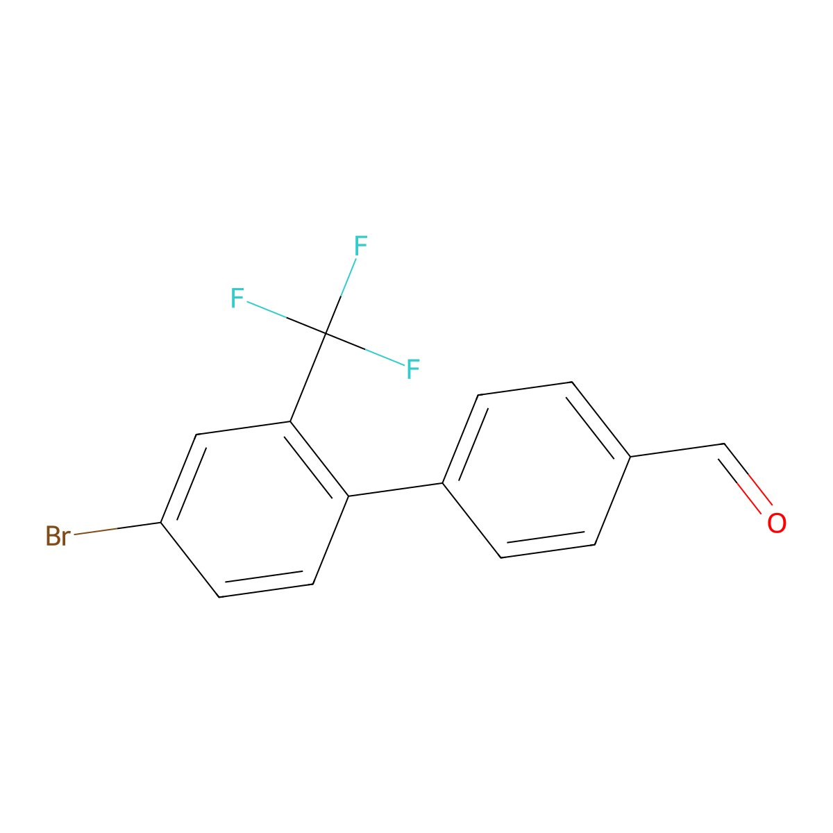 4'-Bromo-2'-(trifluoromethyl)-[1,1'-biphenyl]-4-carbaldehyde molecular structure, CAS 2755723-31-8