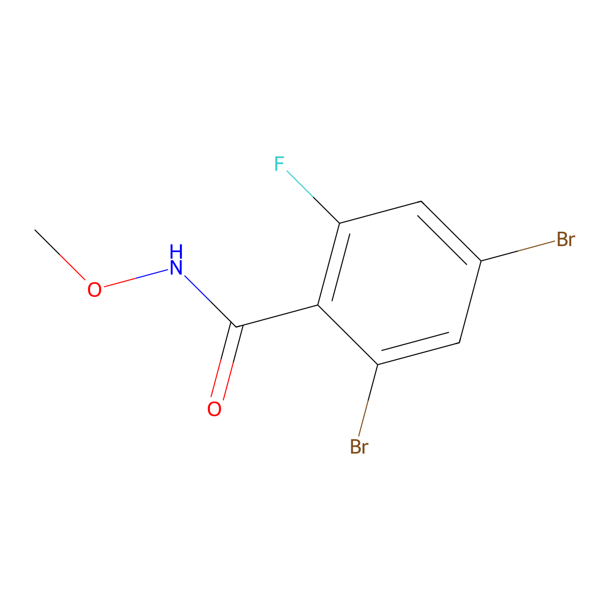 2,4-Dibromo-6-fluoro-N-methoxybenzamide molecular structure, CAS 2755723-40-9