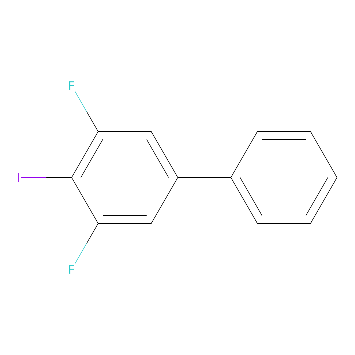 3,5-Difluoro-4-iodo-1,1'-biphenyl molecular structure, CAS 2755723-42-1