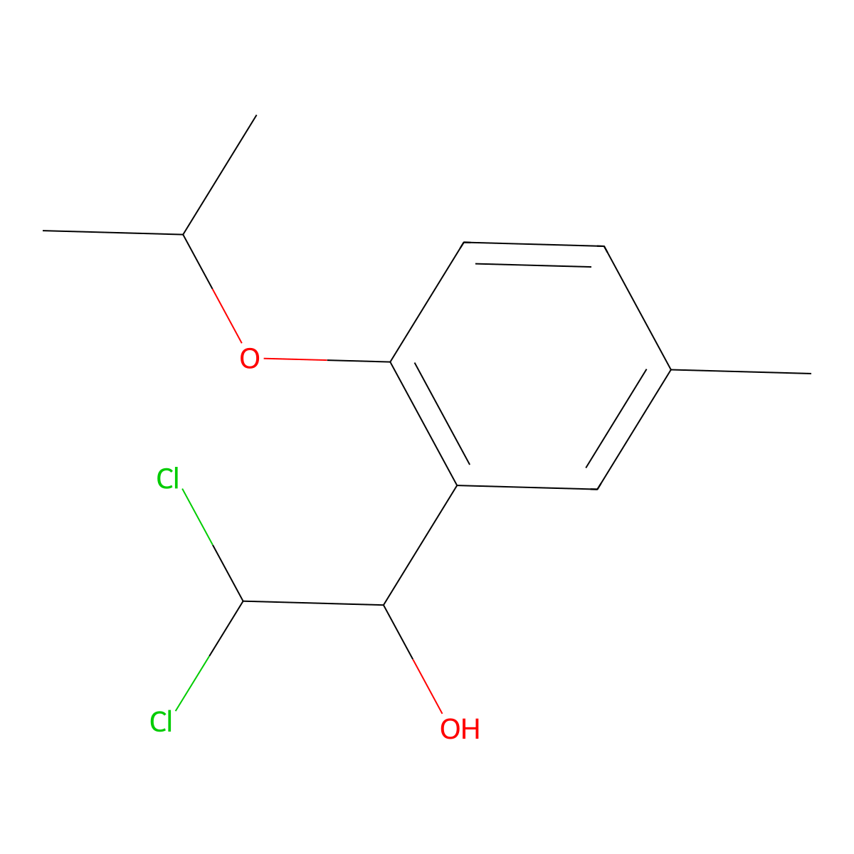 2,2-Dichloro-1-(2-isopropoxy-5-methylphenyl)ethanol molecular structure, CAS 2755723-43-2