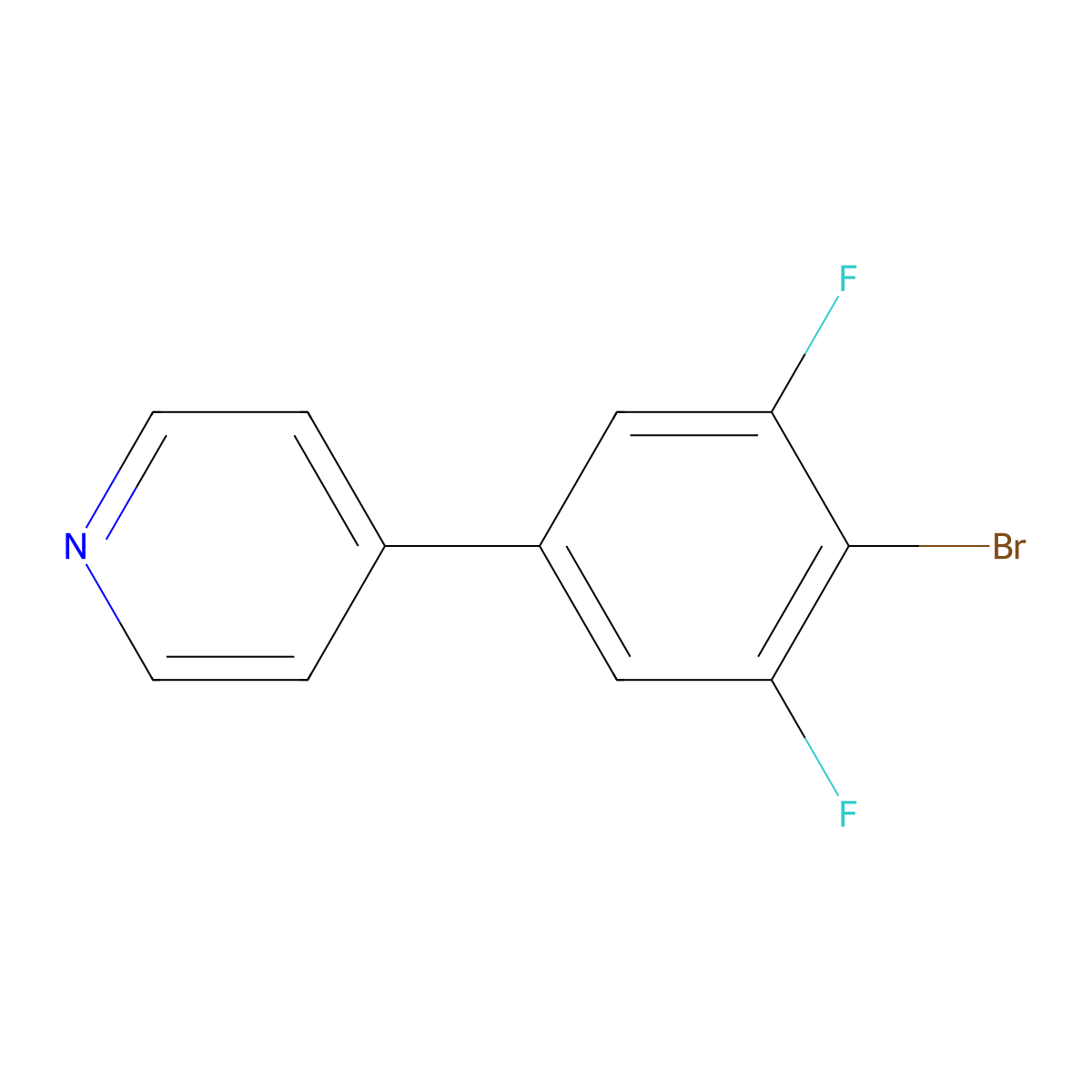 4-(4-Bromo-3,5-difluorophenyl)pyridine molecular structure, CAS 2755723-45-4