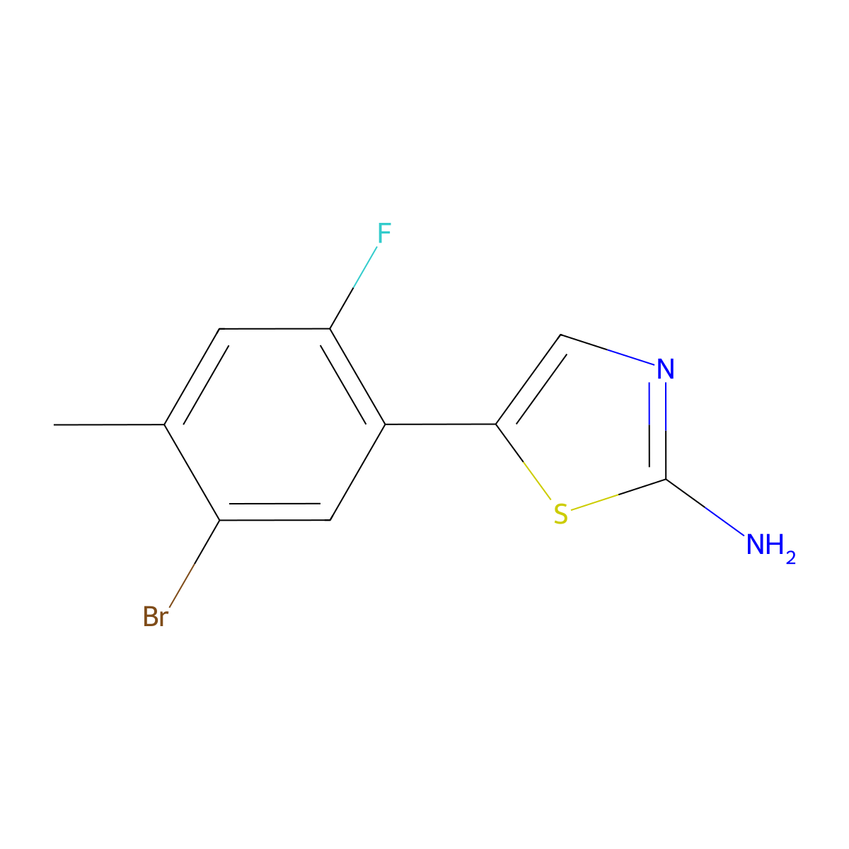 5-(5-Bromo-2-fluoro-4-methylphenyl)thiazol-2-amine molecular structure, CAS 2755723-51-2