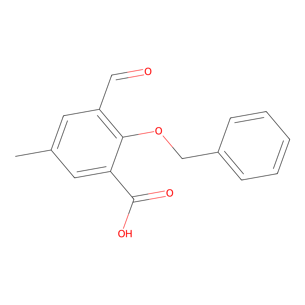 2-(Benzyloxy)-3-formyl-5-methylbenzoic acid molecular structure, CAS 2755723-53-4