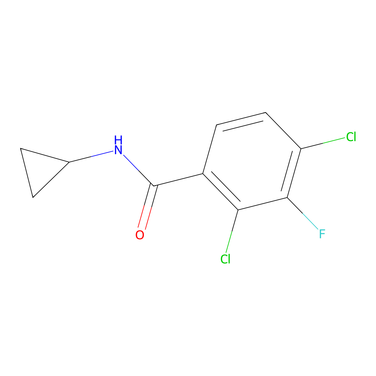 2,4-Dichloro-N-cyclopropyl-3-fluorobenzamide molecular structure, CAS 2755723-55-6