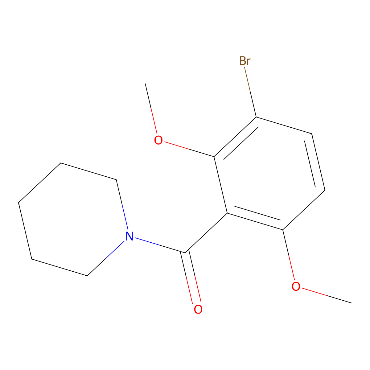 (3-Bromo-2,6-dimethoxyphenyl)(piperidin-1-yl)methanone molecular structure, CAS 2755723-57-8