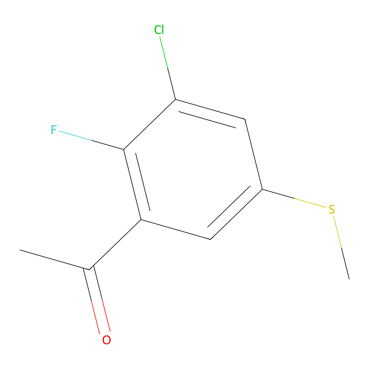 1-(3-Chloro-2-fluoro-5-(methylthio)phenyl)ethanone molecular structure, CAS 2755723-59-0