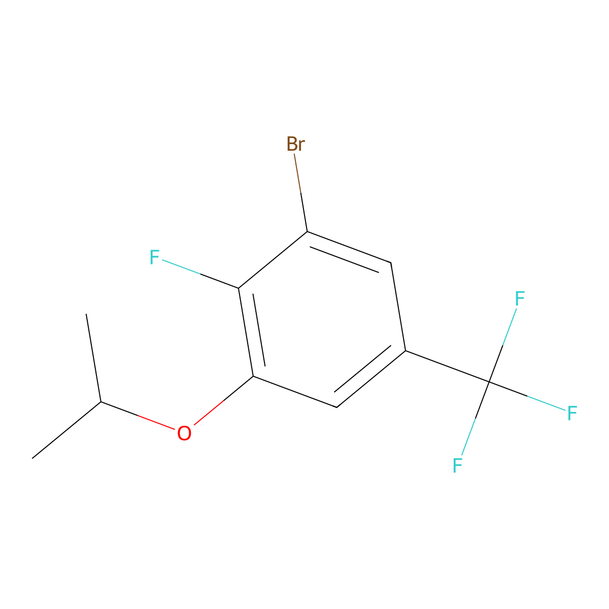 1-Bromo-2-fluoro-3-isopropoxy-5-(trifluoromethyl)benzene molecular structure, CAS 2755723-71-6