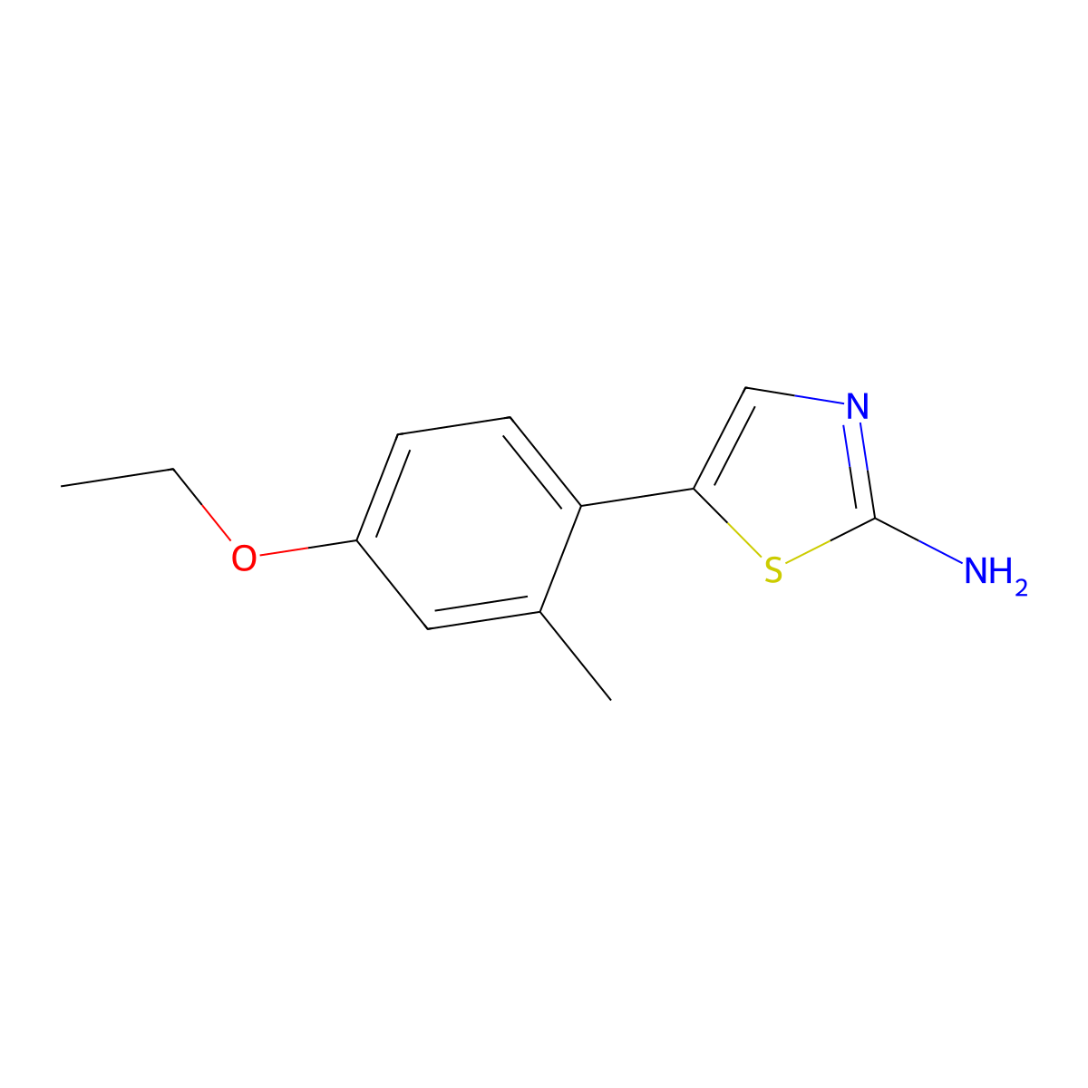 5-(4-Ethoxy-2-methylphenyl)thiazol-2-amine molecular structure, CAS 2755723-72-7