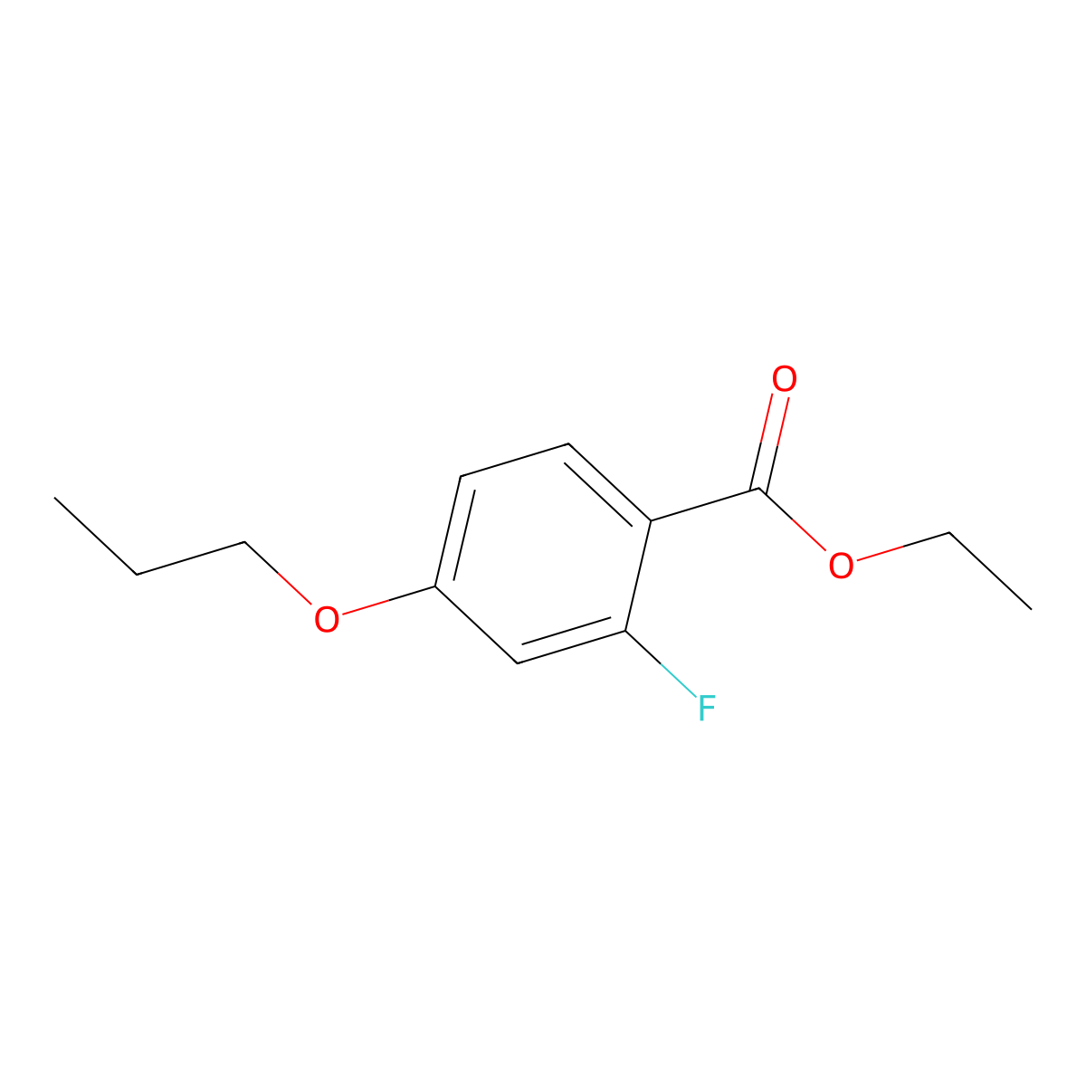 Ethyl 2-fluoro-4-propoxybenzoate molecular structure, CAS 2755723-73-8