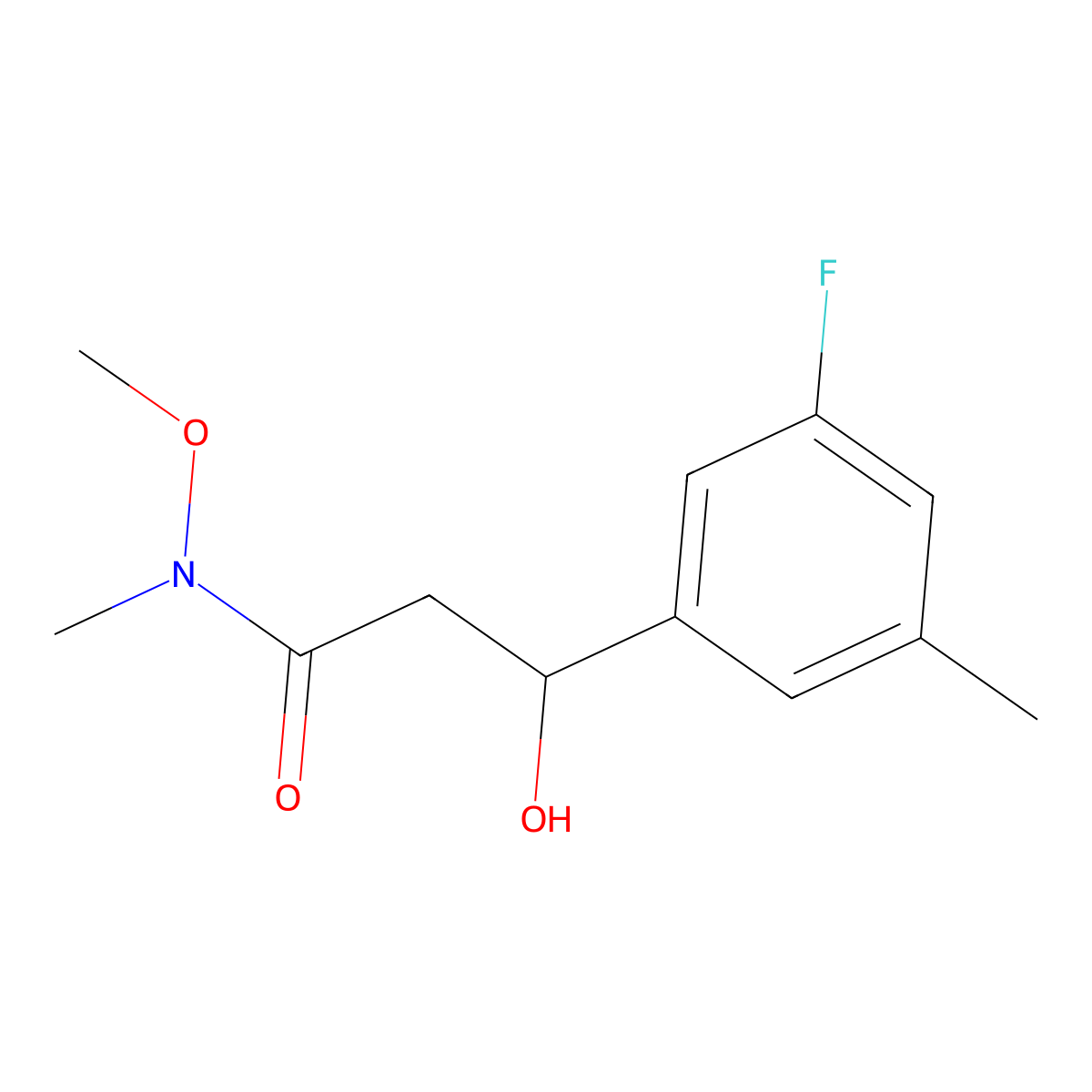 3-(3-Fluoro-5-methylphenyl)-3-hydroxy-N-methoxy-N-methylpropanamide molecular structure, CAS 2755723-74-9