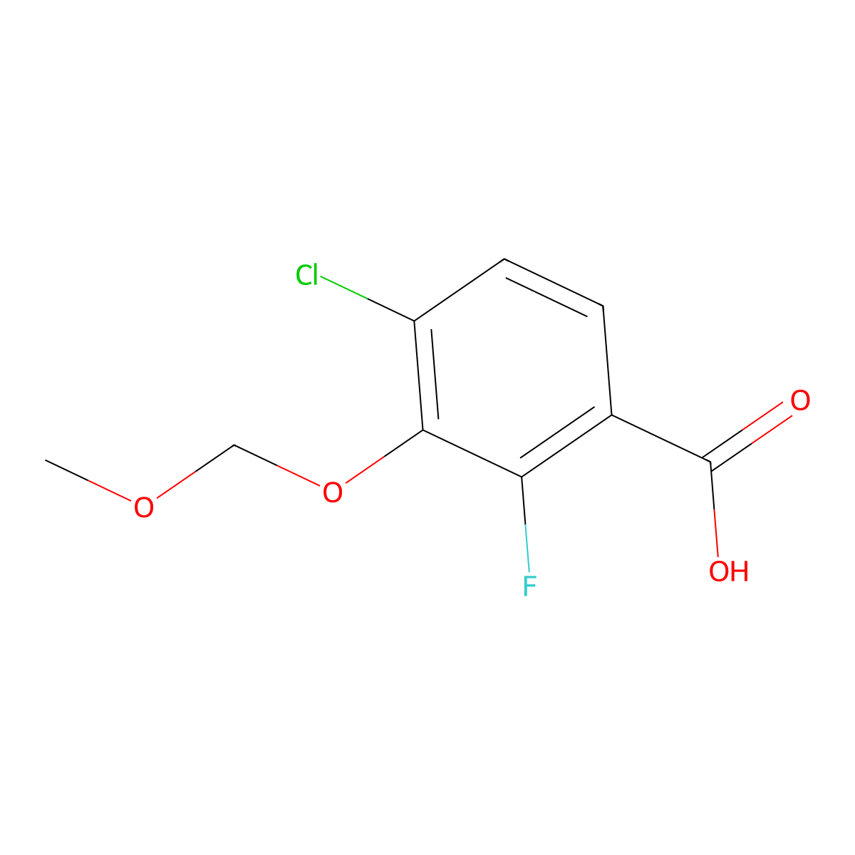 4-Chloro-2-fluoro-3-(methoxymethoxy)benzoic acid molecular structure, CAS 2755723-76-1