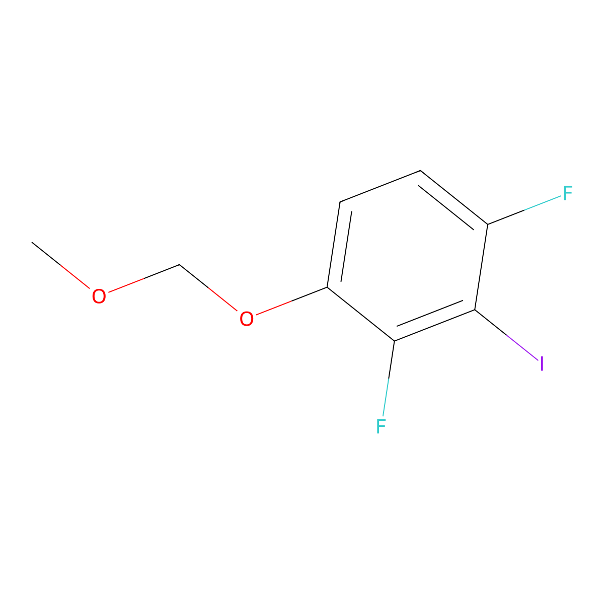 1,3-Difluoro-2-iodo-4-(methoxymethoxy)benzene molecular structure, CAS 2755723-78-3