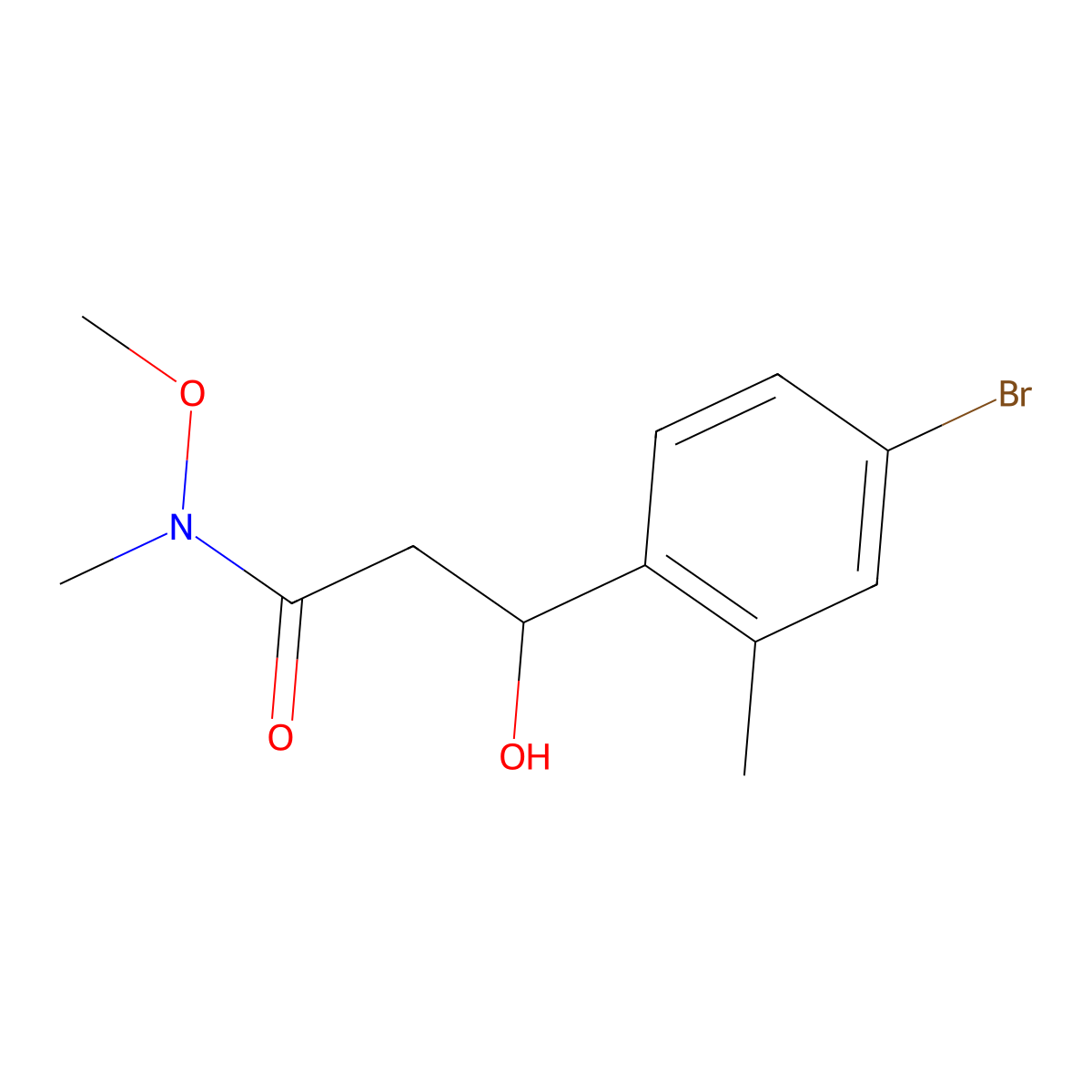 3-(4-Bromo-2-methylphenyl)-3-hydroxy-N-methoxy-N-methylpropanamide molecular structure, CAS 2755723-79-4