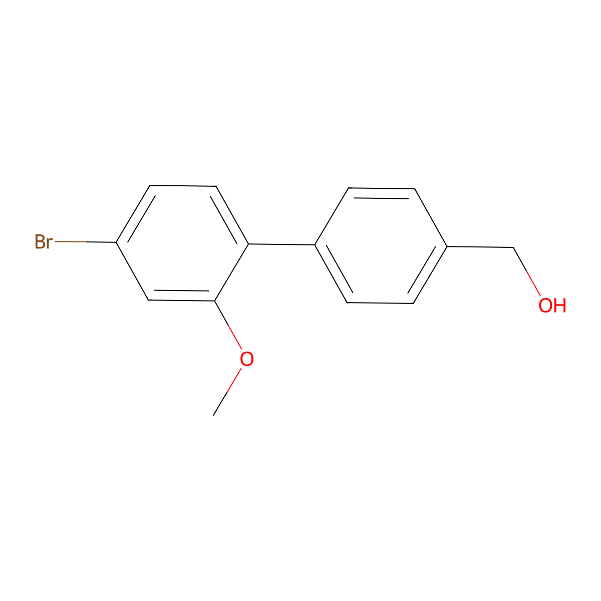 (4'-Bromo-2'-methoxy-[1,1'-biphenyl]-4-yl)methanol molecular structure, CAS 2755723-83-0