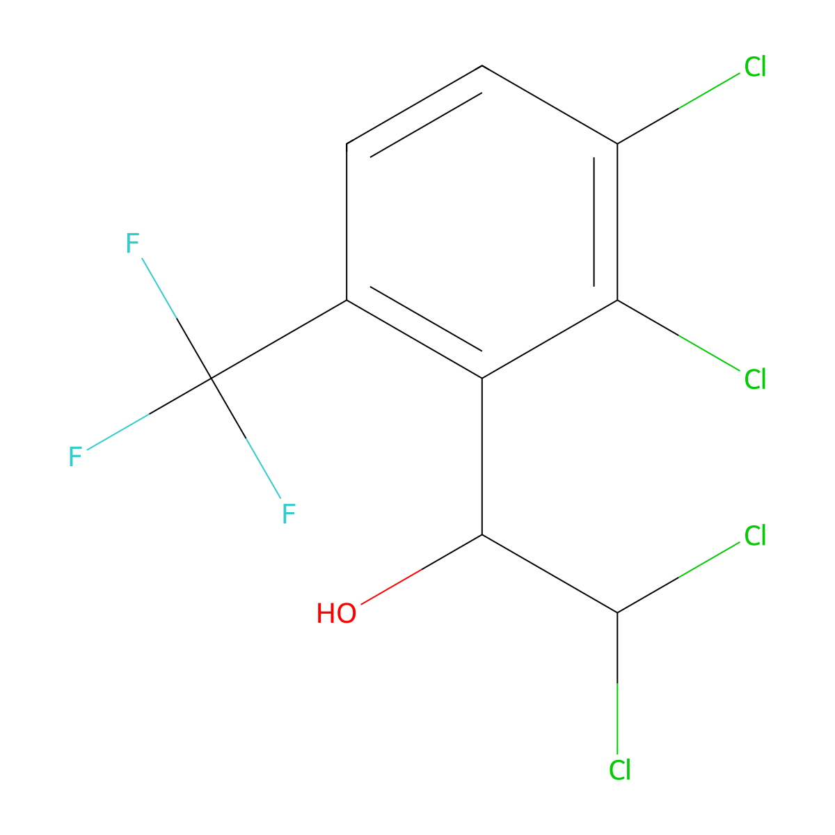 2,2-Dichloro-1-(2,3-dichloro-6-(trifluoromethyl)phenyl)ethanol molecular structure, CAS 2755723-87-4