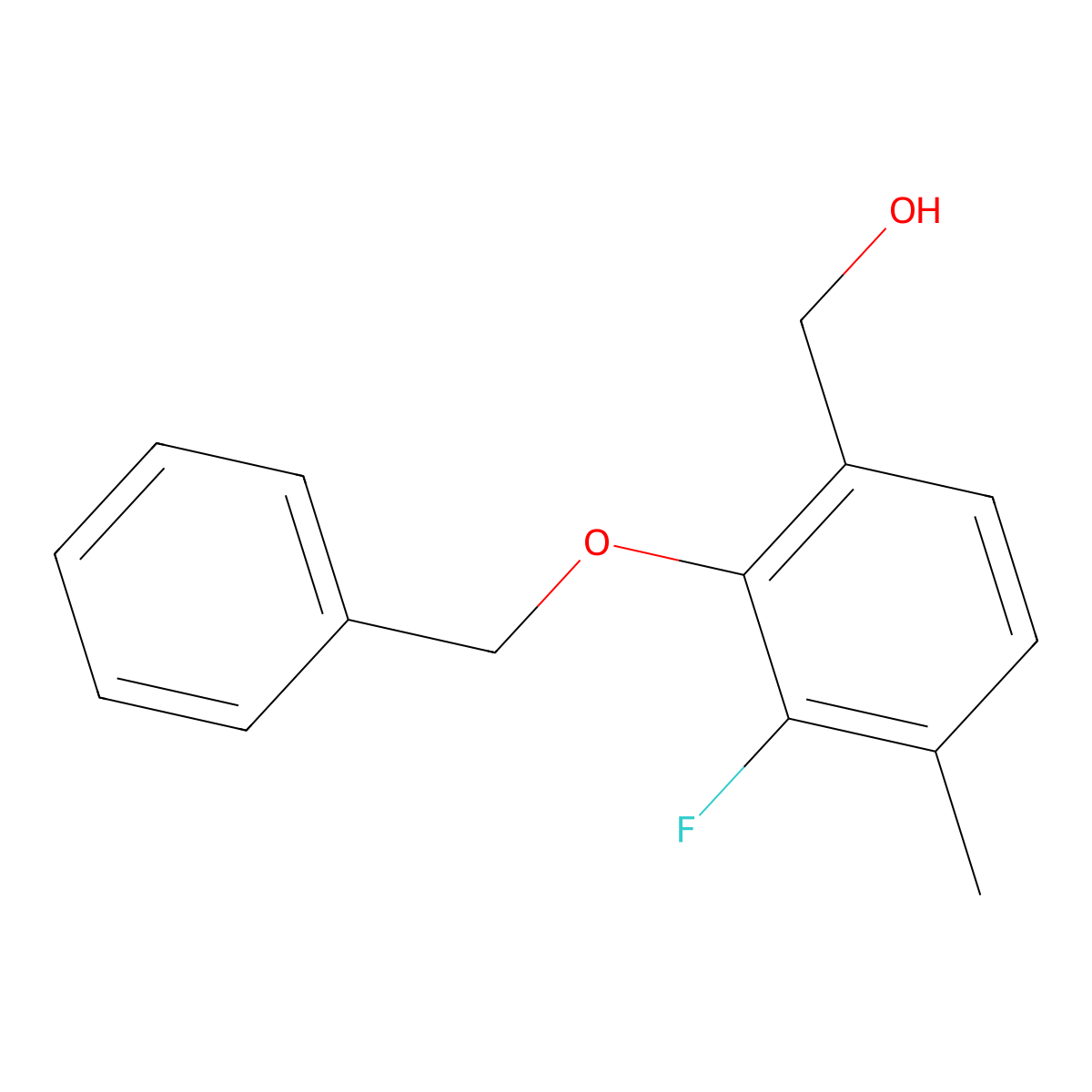 (2-(Benzyloxy)-3-fluoro-4-methylphenyl)methanol molecular structure, CAS 2755723-97-6