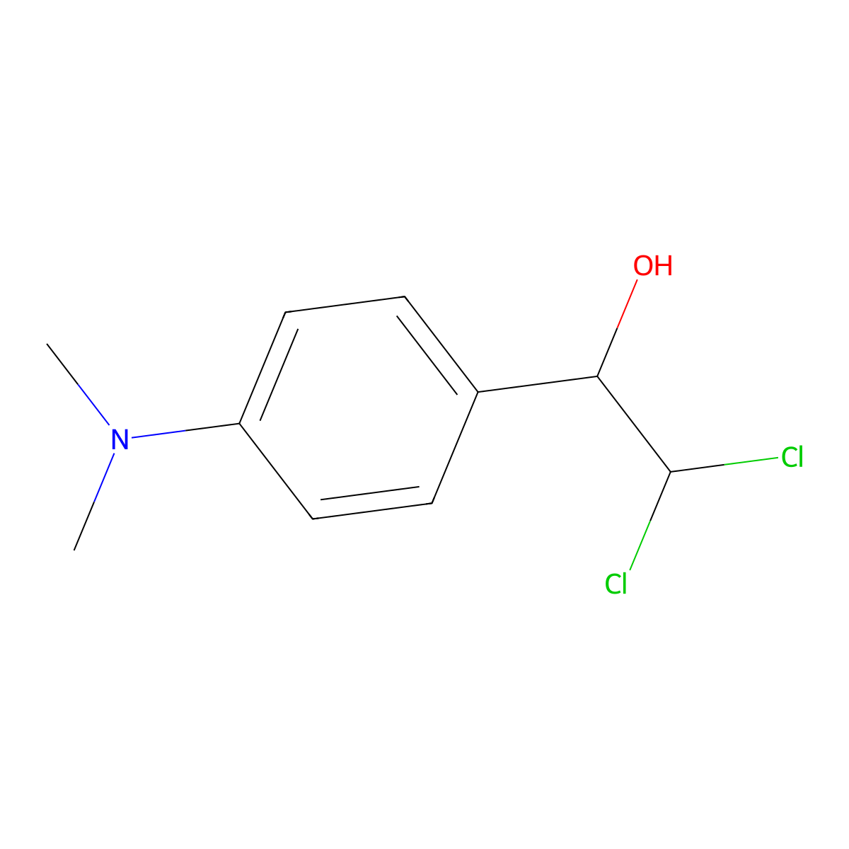 2,2-Dichloro-1-(4-(dimethylamino)phenyl)ethanol molecular structure, CAS 2755724-00-4