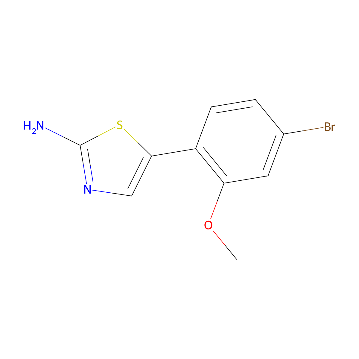 5-(4-Bromo-2-methoxyphenyl)thiazol-2-amine molecular structure, CAS 2755724-03-7