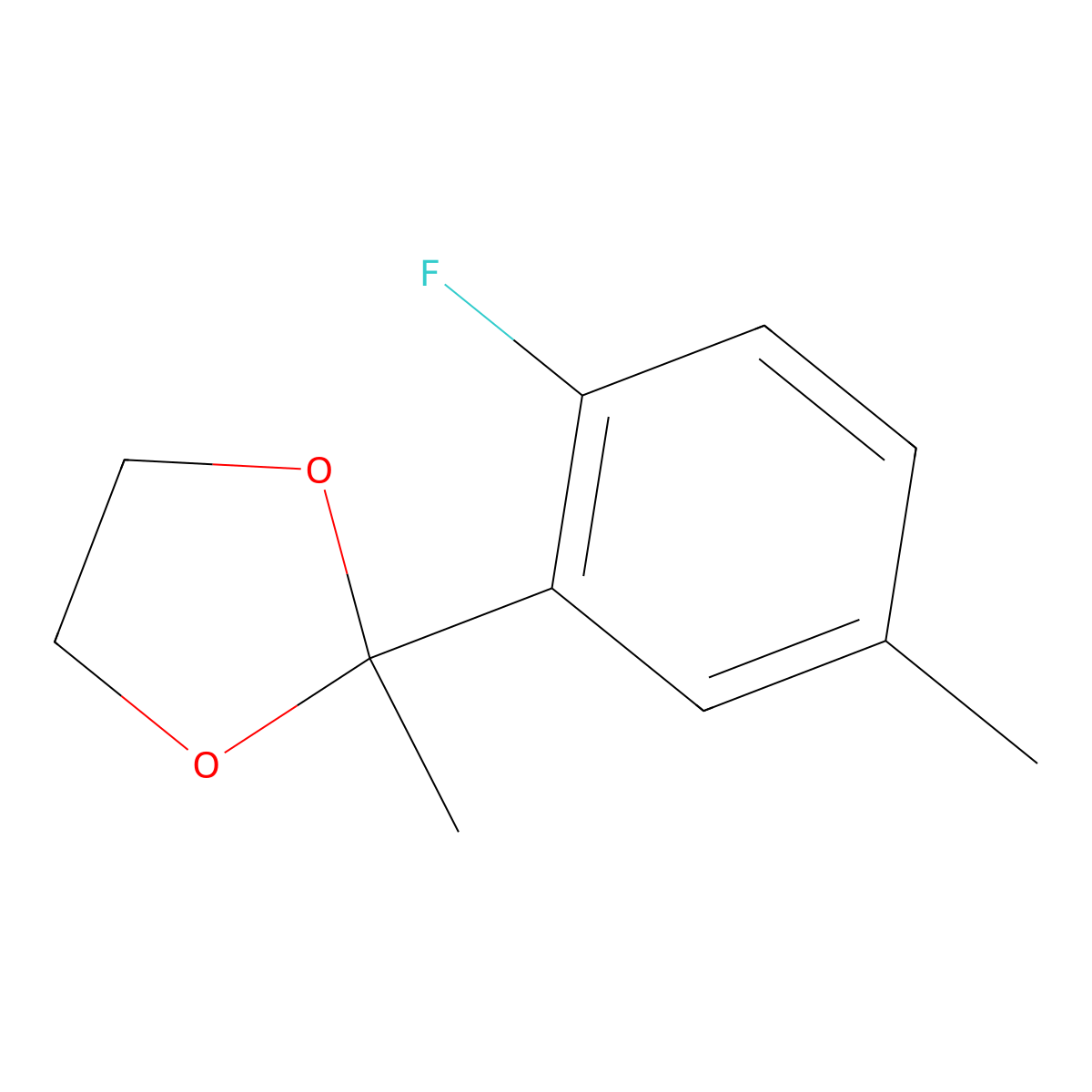 2-(2-Fluoro-5-methylphenyl)-2-methyl-1,3-dioxolane molecular structure, CAS 2755724-06-0