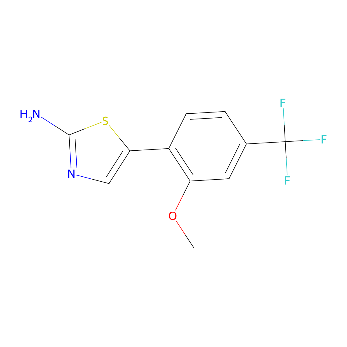 5-(2-Methoxy-4-(trifluoromethyl)phenyl)thiazol-2-amine molecular structure, CAS 2755724-15-1
