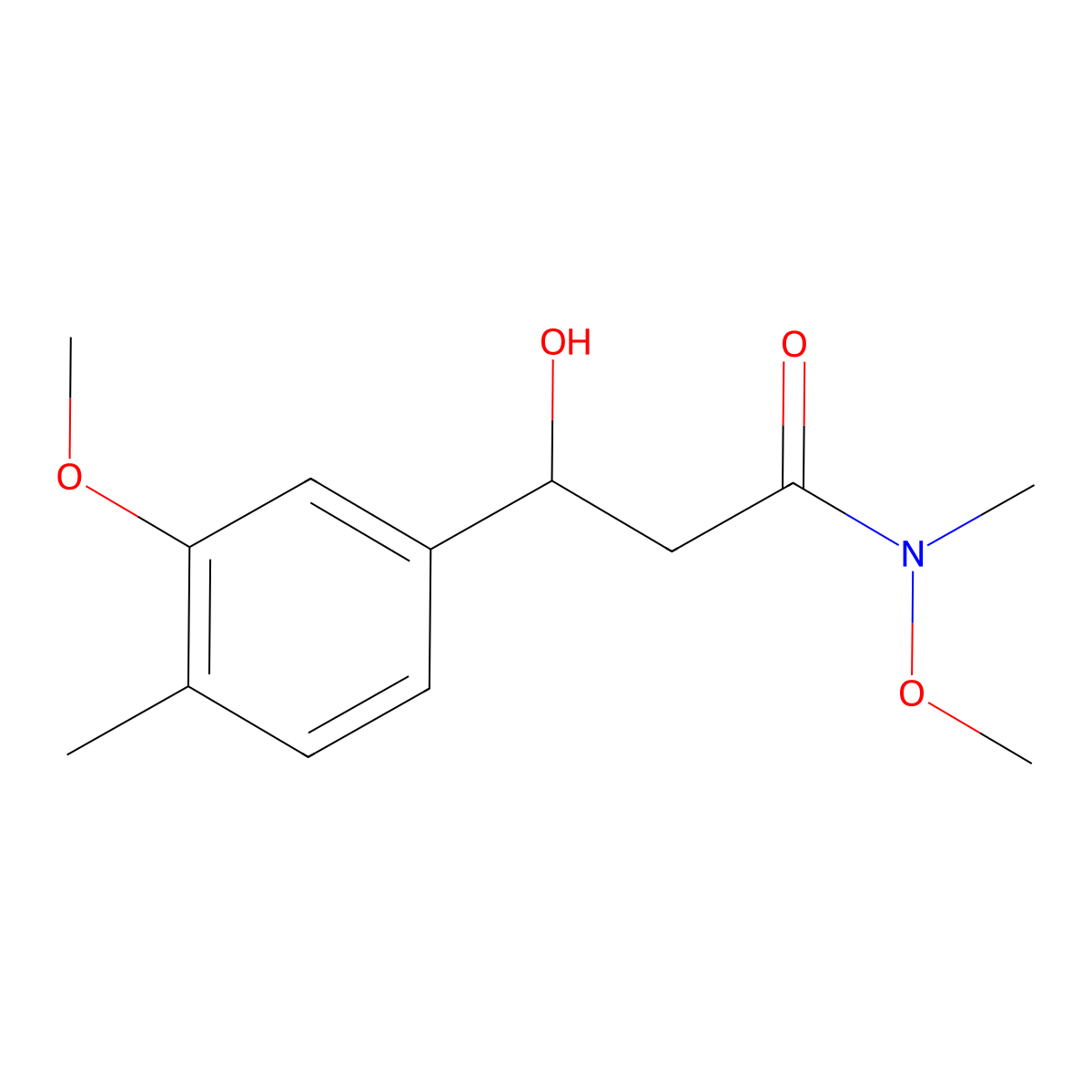 3-Hydroxy-N-methoxy-3-(3-methoxy-4-methylphenyl)-N-methylpropanamide molecular structure, CAS 2755724-17-3