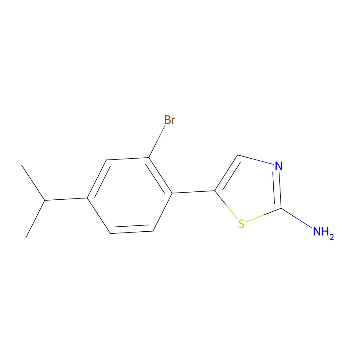 5-(2-Bromo-4-isopropylphenyl)thiazol-2-amine molecular structure, CAS 2755724-26-4