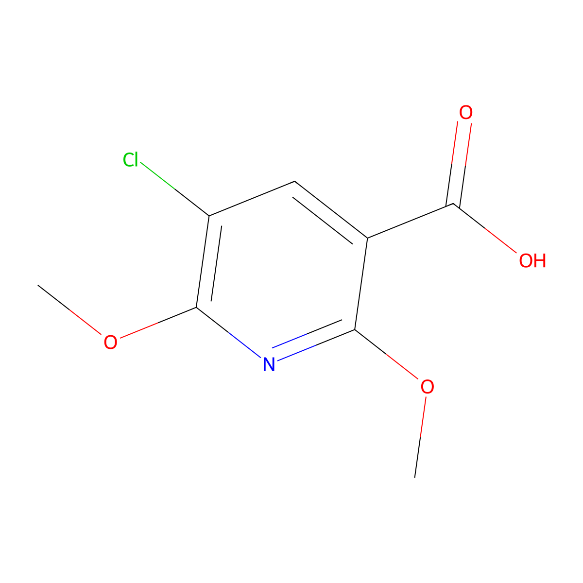 5-Chloro-2,6-dimethoxypyridine-3-carboxylic acid molecular structure, CAS 2755724-30-0