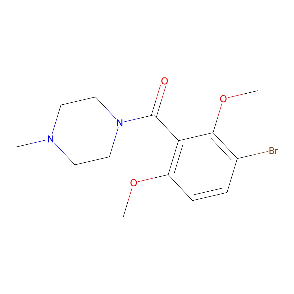 (3-Bromo-2,6-dimethoxyphenyl)(4-methylpiperazin-1-yl)methanone molecular structure, CAS 2755724-31-1