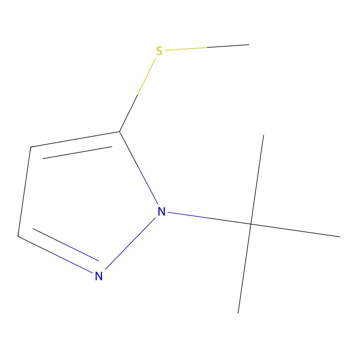 1-(Tert-butyl)-5-(methylthio)-1H-pyrazole molecular structure, CAS 2755724-32-2