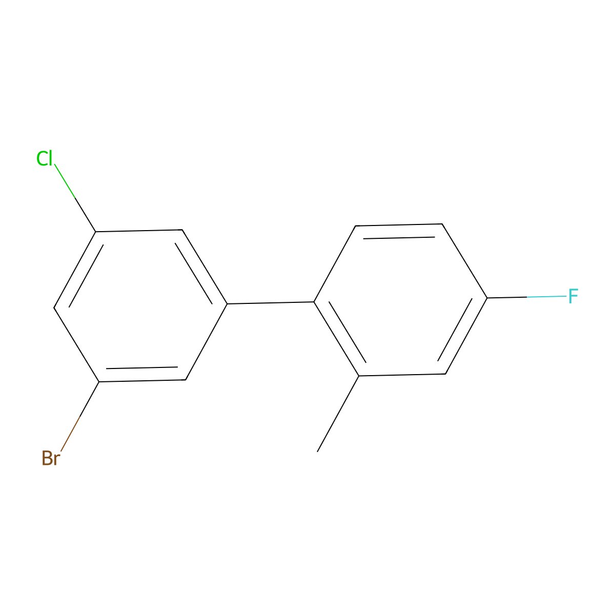 3'-Bromo-5'-chloro-4-fluoro-2-methyl-1,1'-biphenyl molecular structure, CAS 2755724-34-4