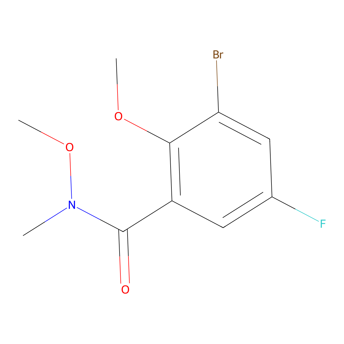 3-Bromo-5-fluoro-N,2-dimethoxy-N-methylbenzamide molecular structure, CAS 2755724-60-6